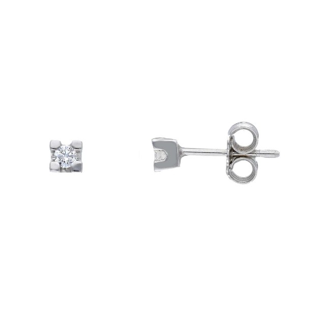 Orecchini punto luce in oro bianco 750/ooo e diamante