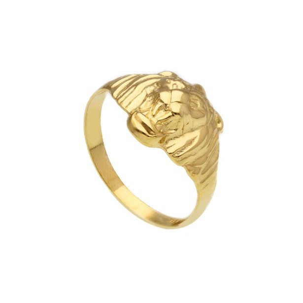 Anello in oro giallo 750/°°° con leone