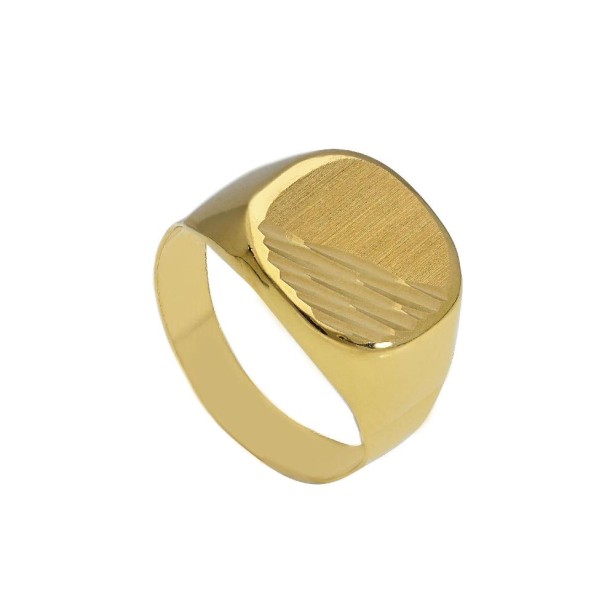 Anello chevalier in oro giallo 750/°°°