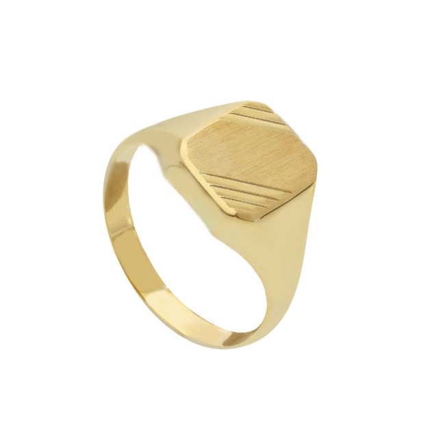 Anello chevalier in oro giallo 375/ooo