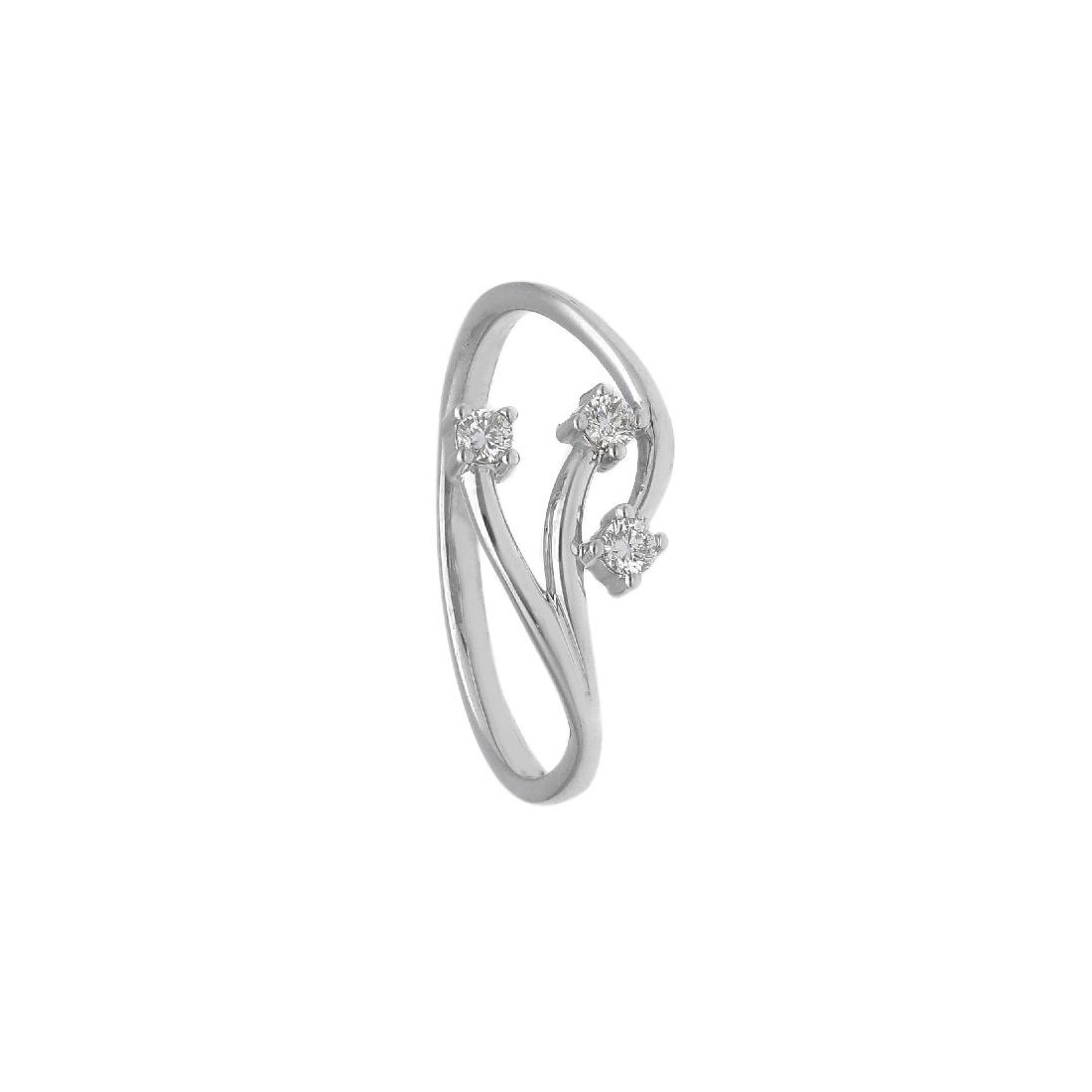 Anello trilogy in oro bianco 375/ooo con diamante naturale