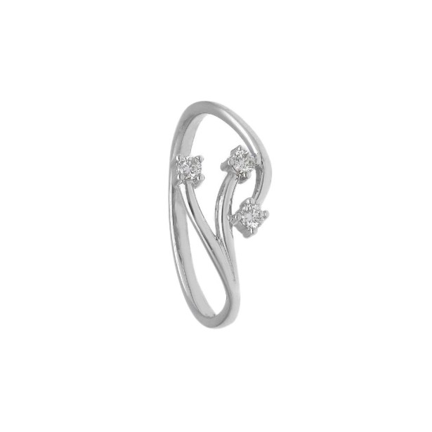 Anello trilogy in oro bianco 375/ooo con diamante naturale
