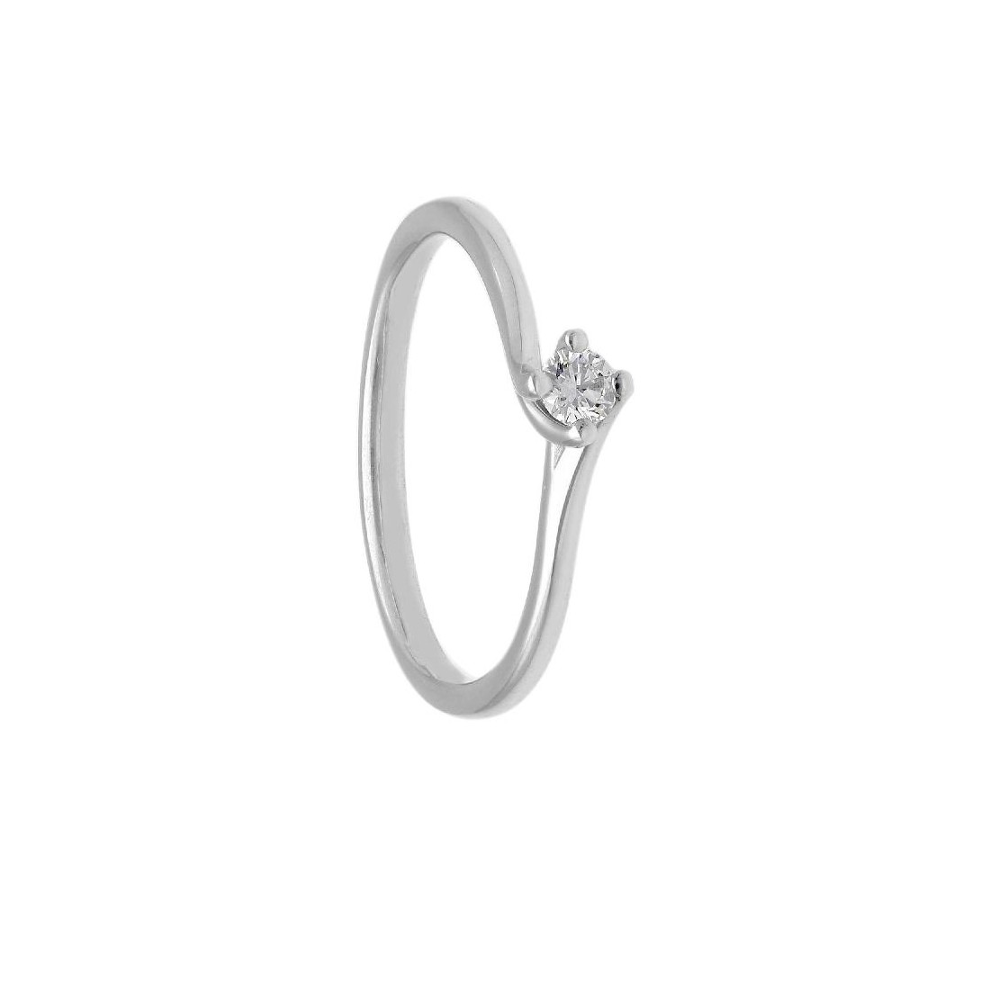 Anello solitario in oro bianco 375/ooo con diamante naturale