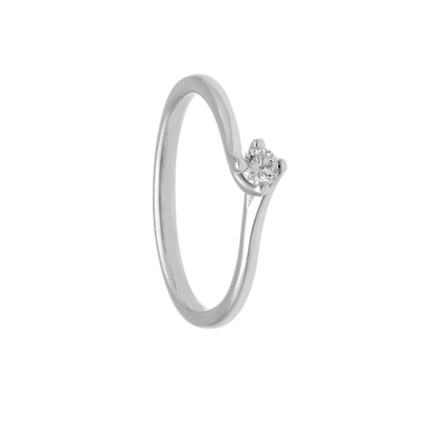 Anello solitario in oro bianco 375/ooo con diamante naturale