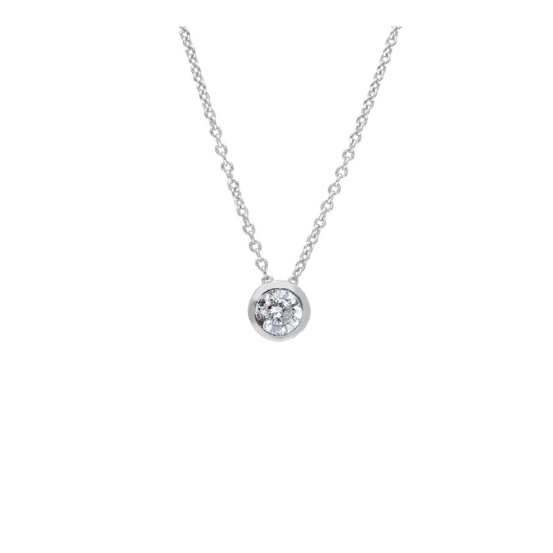 Girocollo punto luce in argento 925/ooo e zirconia cubica