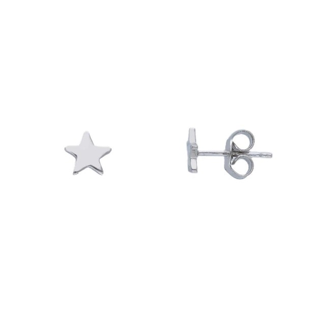 Orecchini a lobo in argento 925/ooo con stella