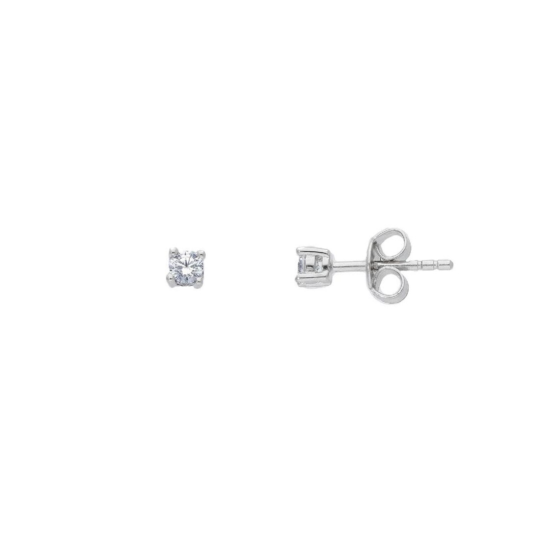 Orecchini punto luce in argento 925/ooo e zirconia cubica