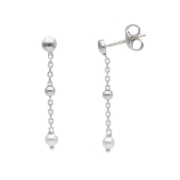 Orecchini pendenti in argento 925/ooo e perla
