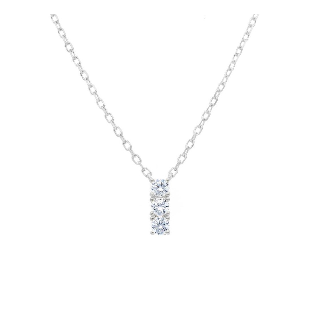 Girocollo trilogy in argento 925/ooo e zirconia cubica