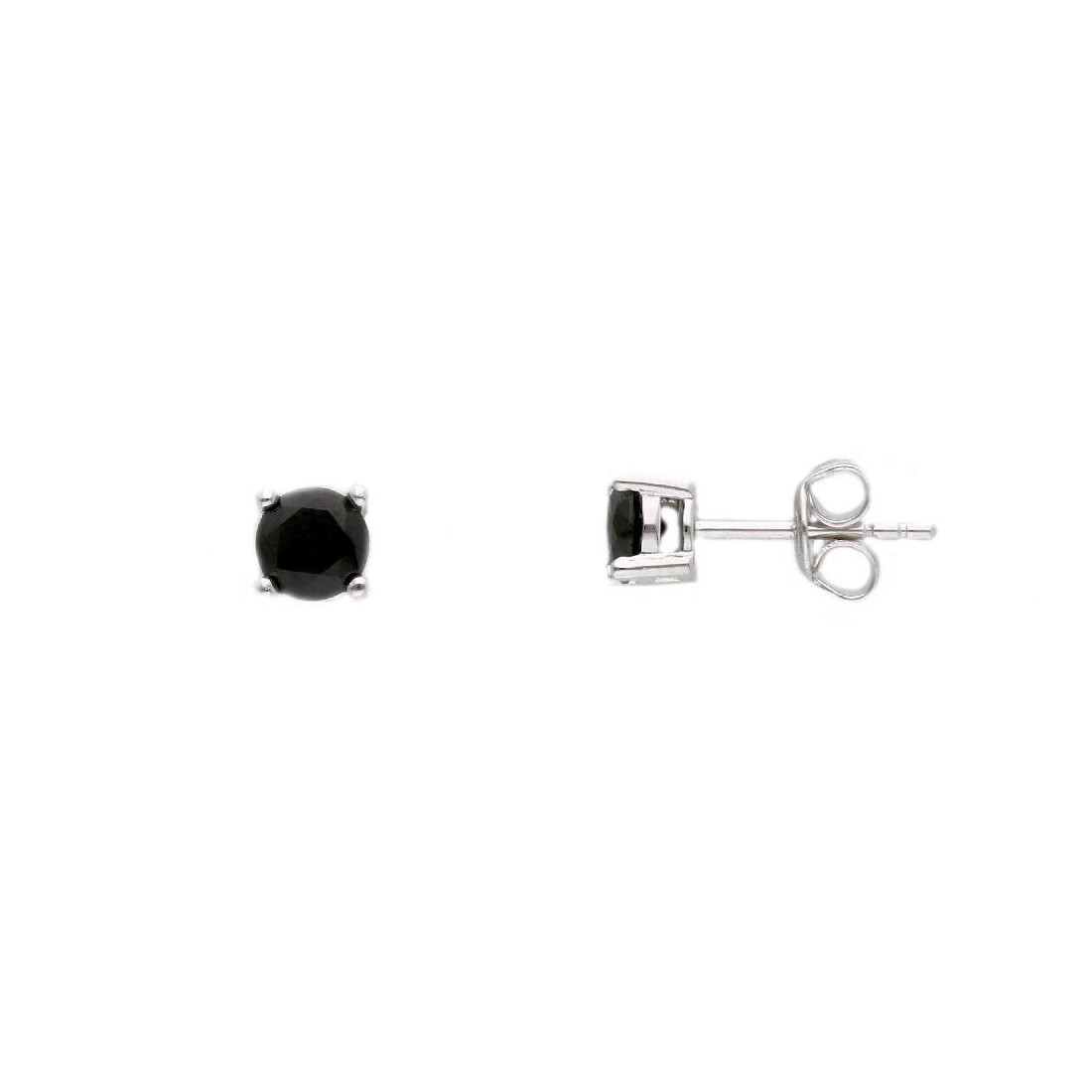 Orecchini lobo in argento 925/ooo e cristallo artificiale nero