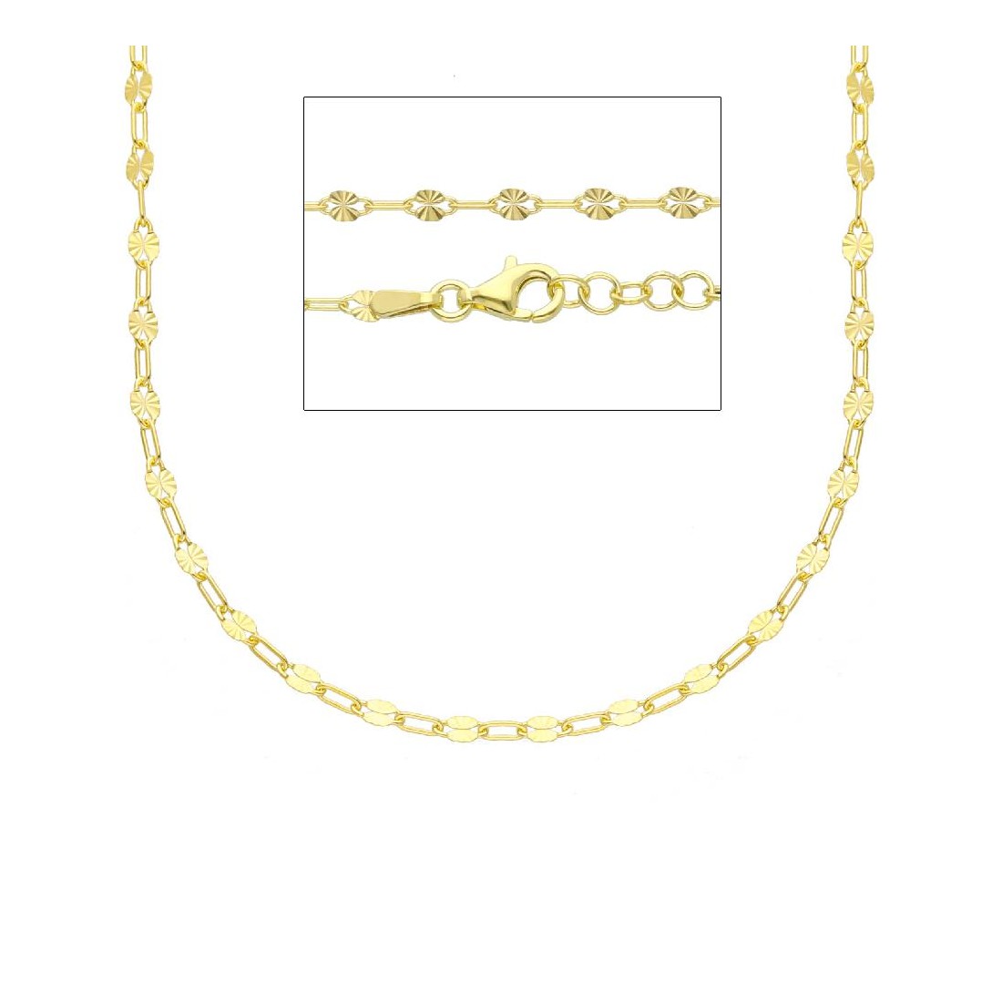 Girocollo catena in argento dorato 925/ooo