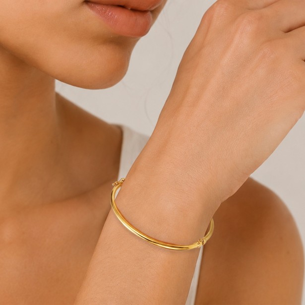 Bracciale rigido in oro giallo 375/ooo
