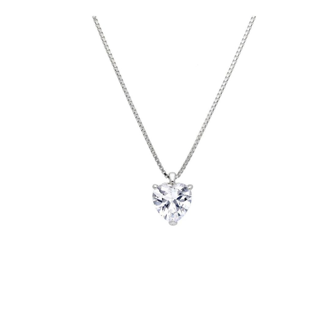 Girocollo punto luce in oro bianco 375/ooo e zirconia cubica