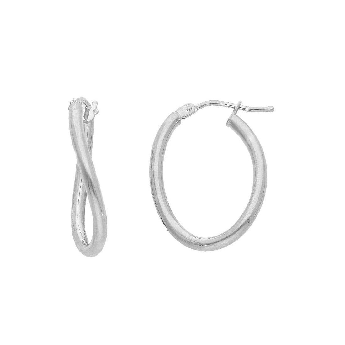 Orecchini cerchio in oro bianco 375/ooo
