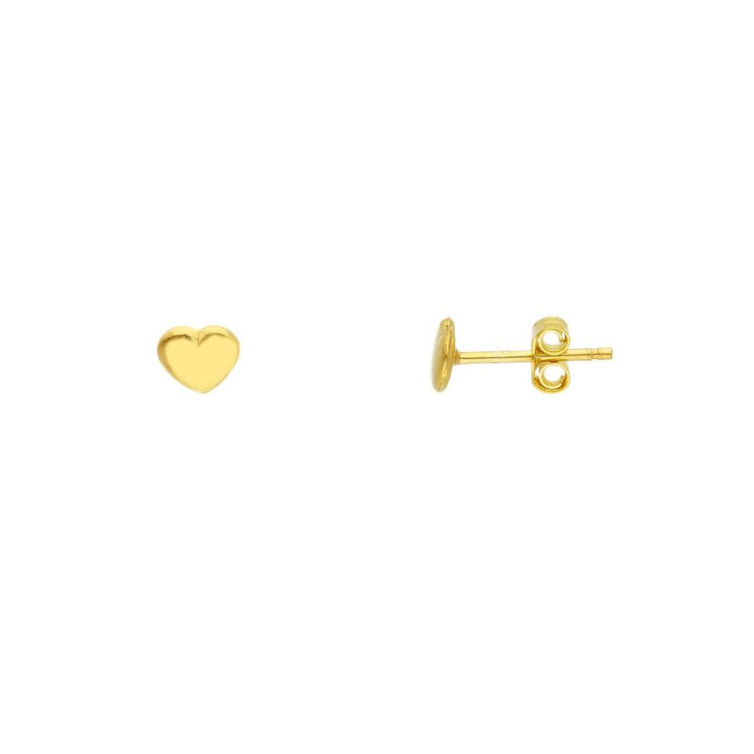 Orecchini lobo in oro giallo 375/ooo con cuore
