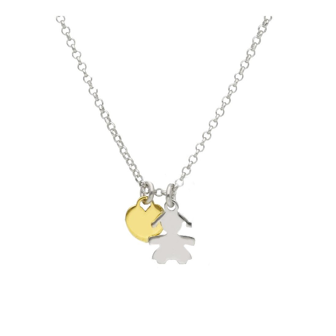 Girocollo in argento bicolore 925/ooo con bimba