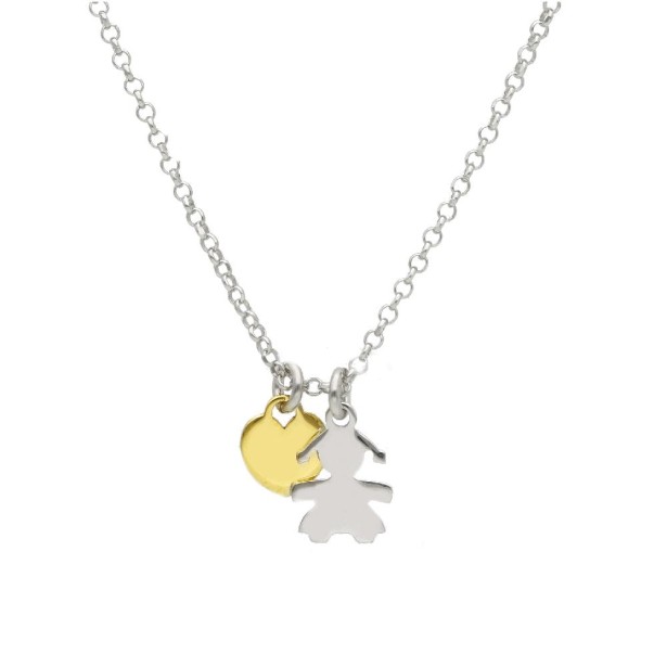 Girocollo in argento bicolore 925/ooo con bimba