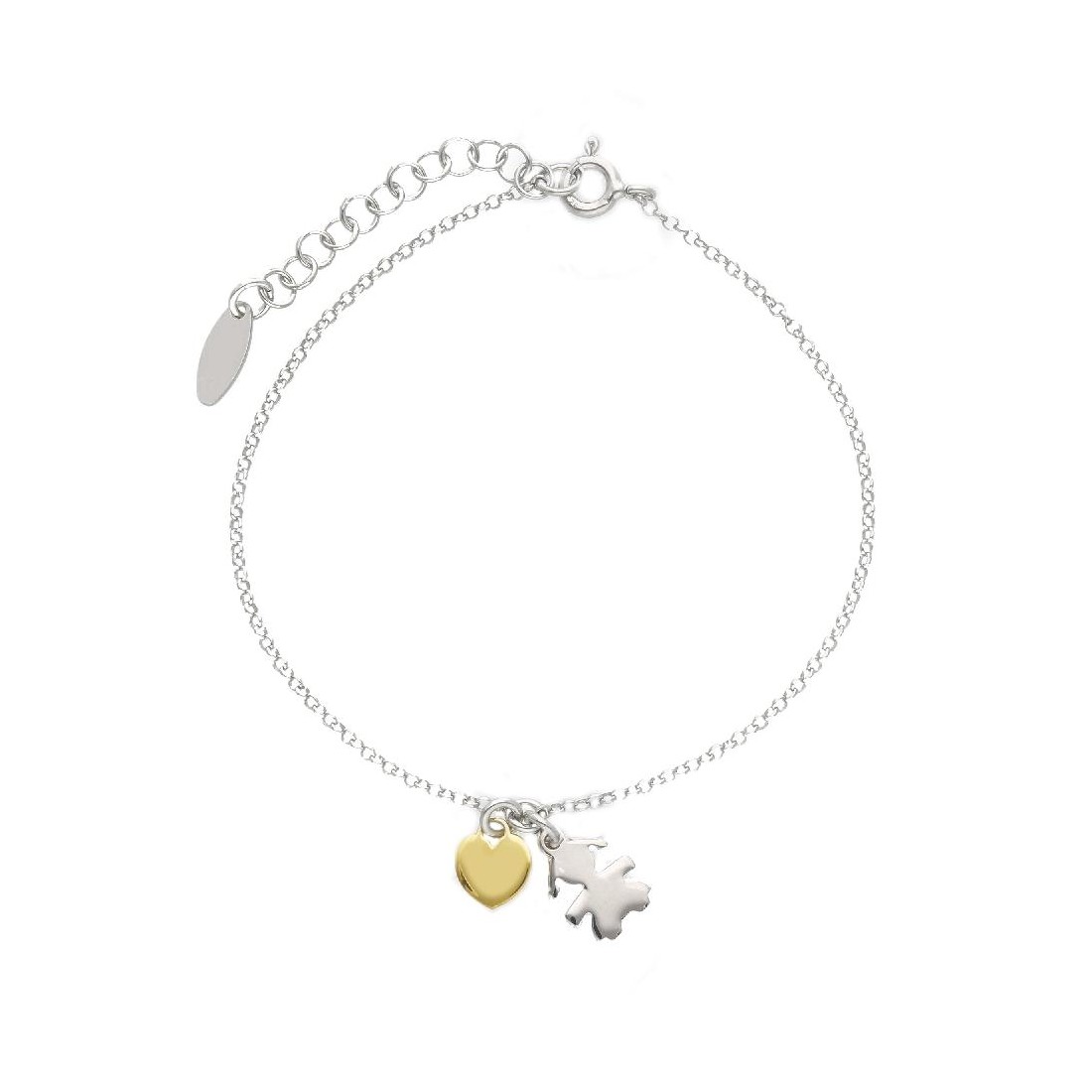 Bracciale in argento bicolore 925/ooo con bimba