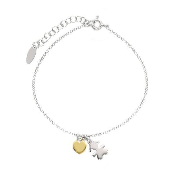 Bracciale in argento bicolore 925/ooo con bimba