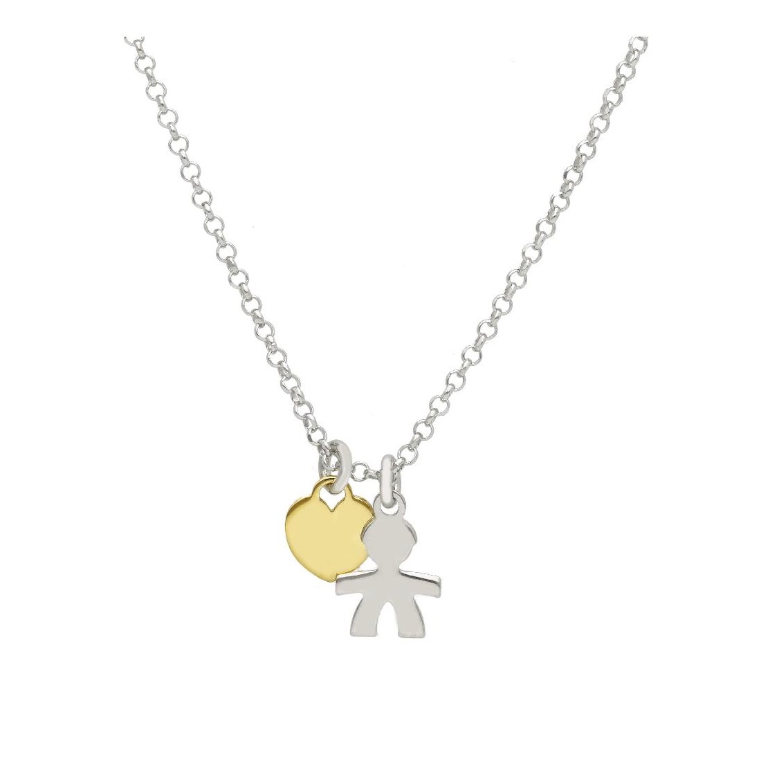 Girocollo in argento bicolore 925/ooo con bimbo