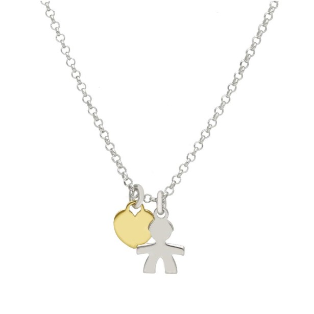 Girocollo in argento bicolore 925/ooo con bimbo