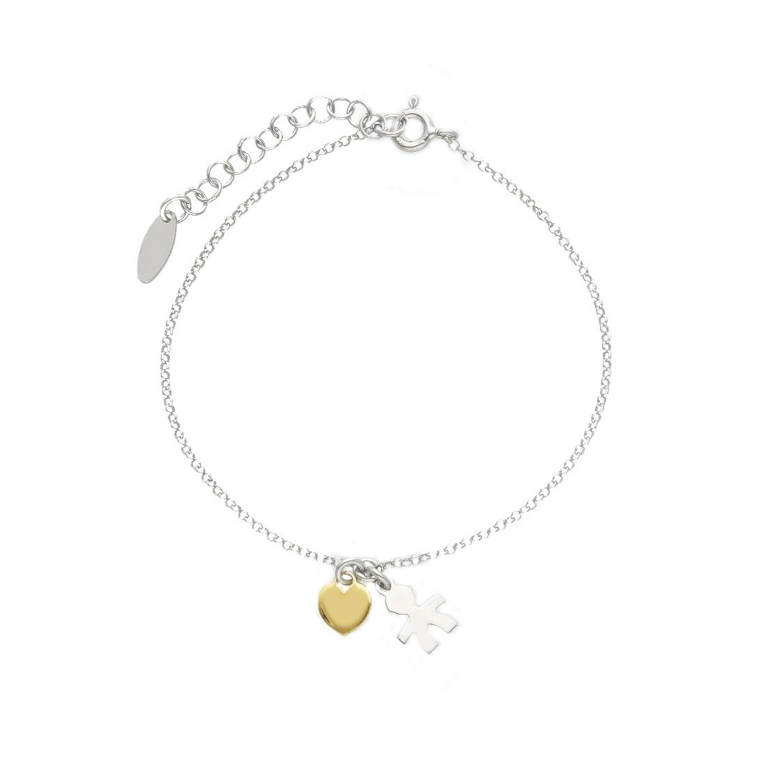 Bracciale in argento bicolore 925/ooo con bimbo