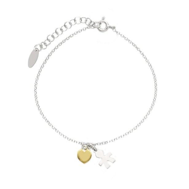 Bracciale in argento bicolore 925/ooo con bimbo