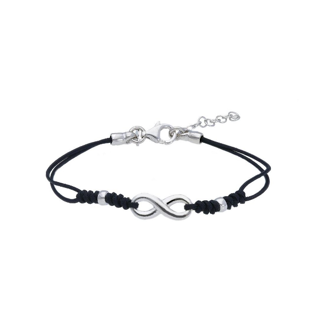 Bracciale in cordino e argento 925/°°° con infinito