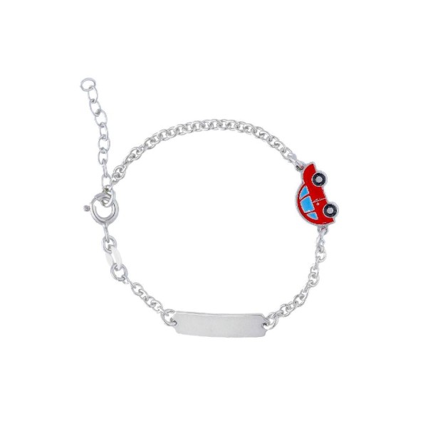 Bracciale targa in argento 925/ooo e smalto con macchina