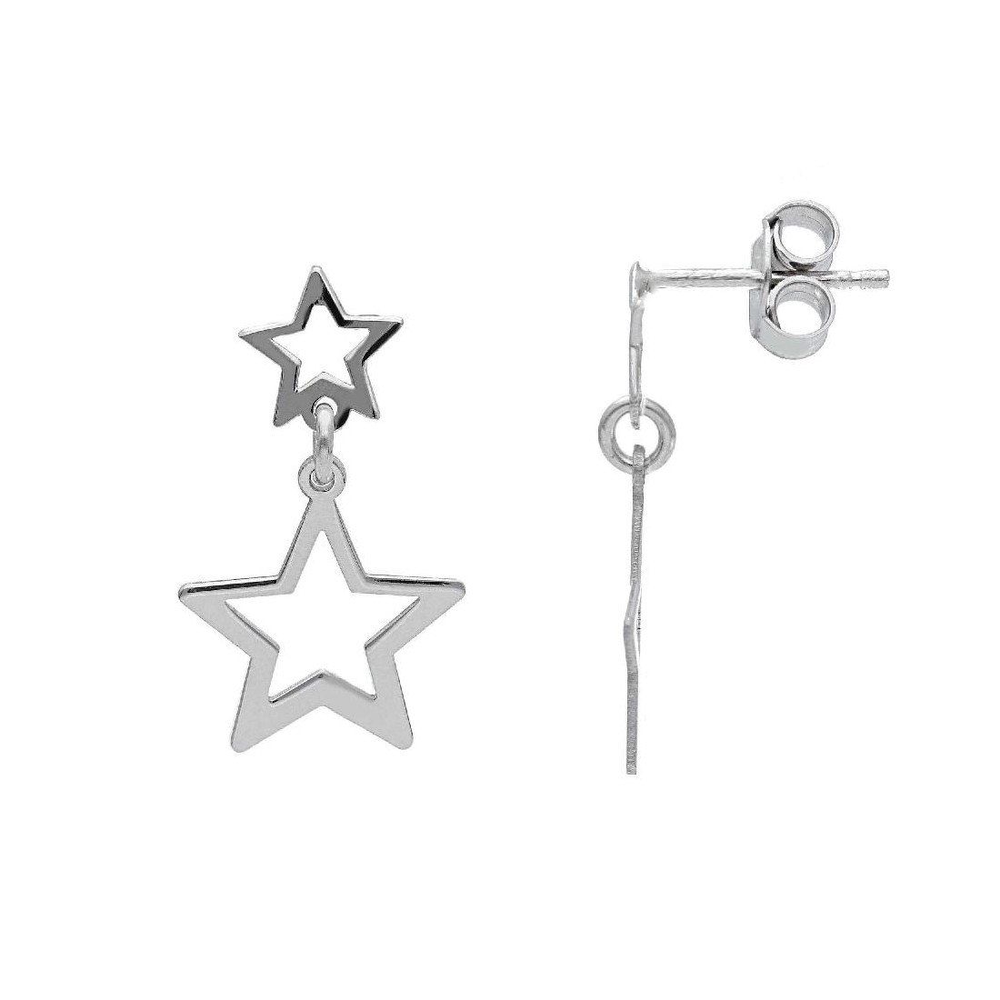 Orecchini pendenti in argento 925/ooo con stella