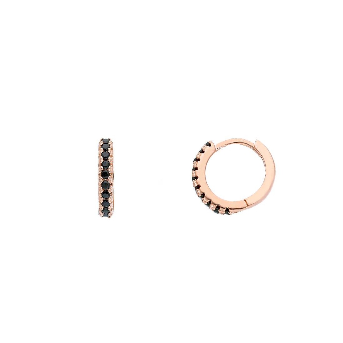 Orecchini cerchio in argento ros� 925/ooo e zirconia cubica