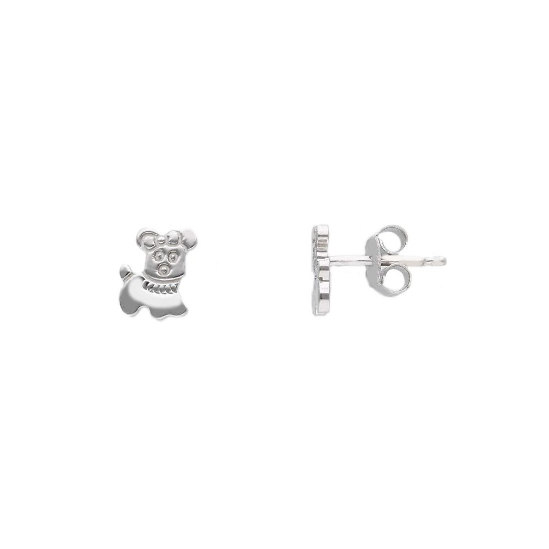Orecchini in argento 925/ooo e smalto con cane