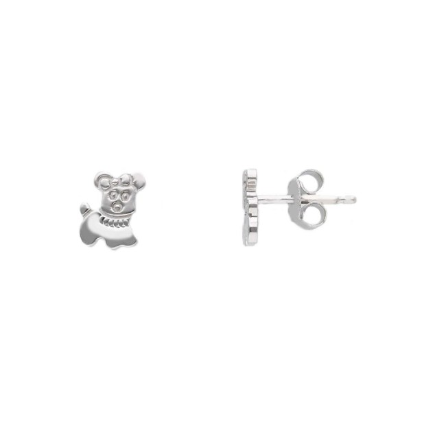 Orecchini in argento 925/ooo e smalto con cane