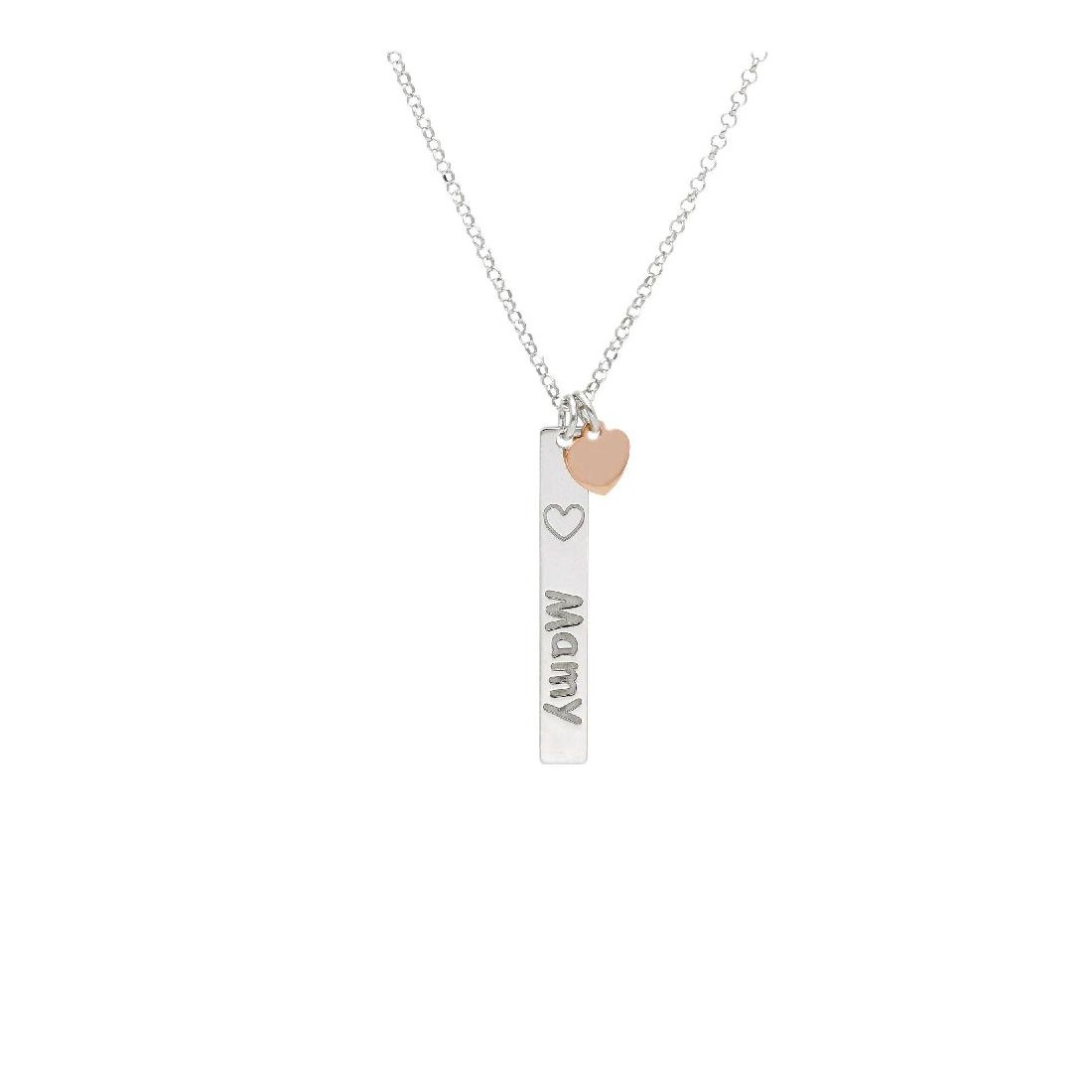 Girocollo in argento bicolore 925/ooo con cuore