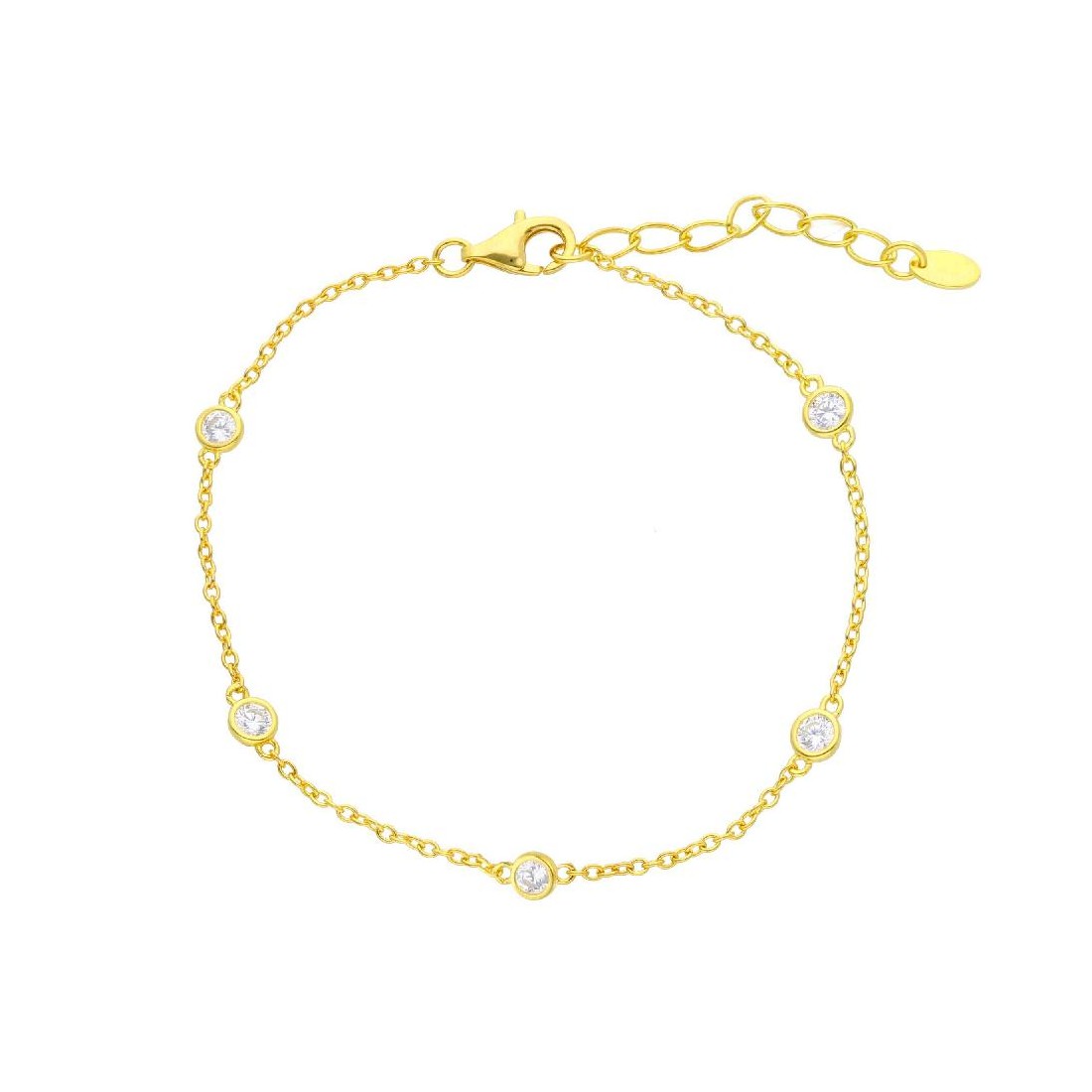 Bracciale in argento dorato 925/ooo e zirconia cubica