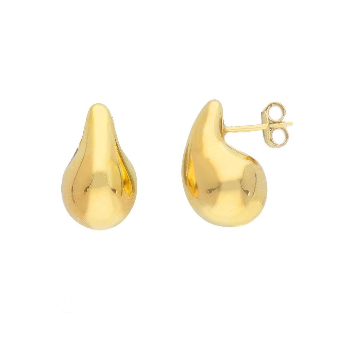 Orecchini lobo in argento dorato 925/ooo con goccia
