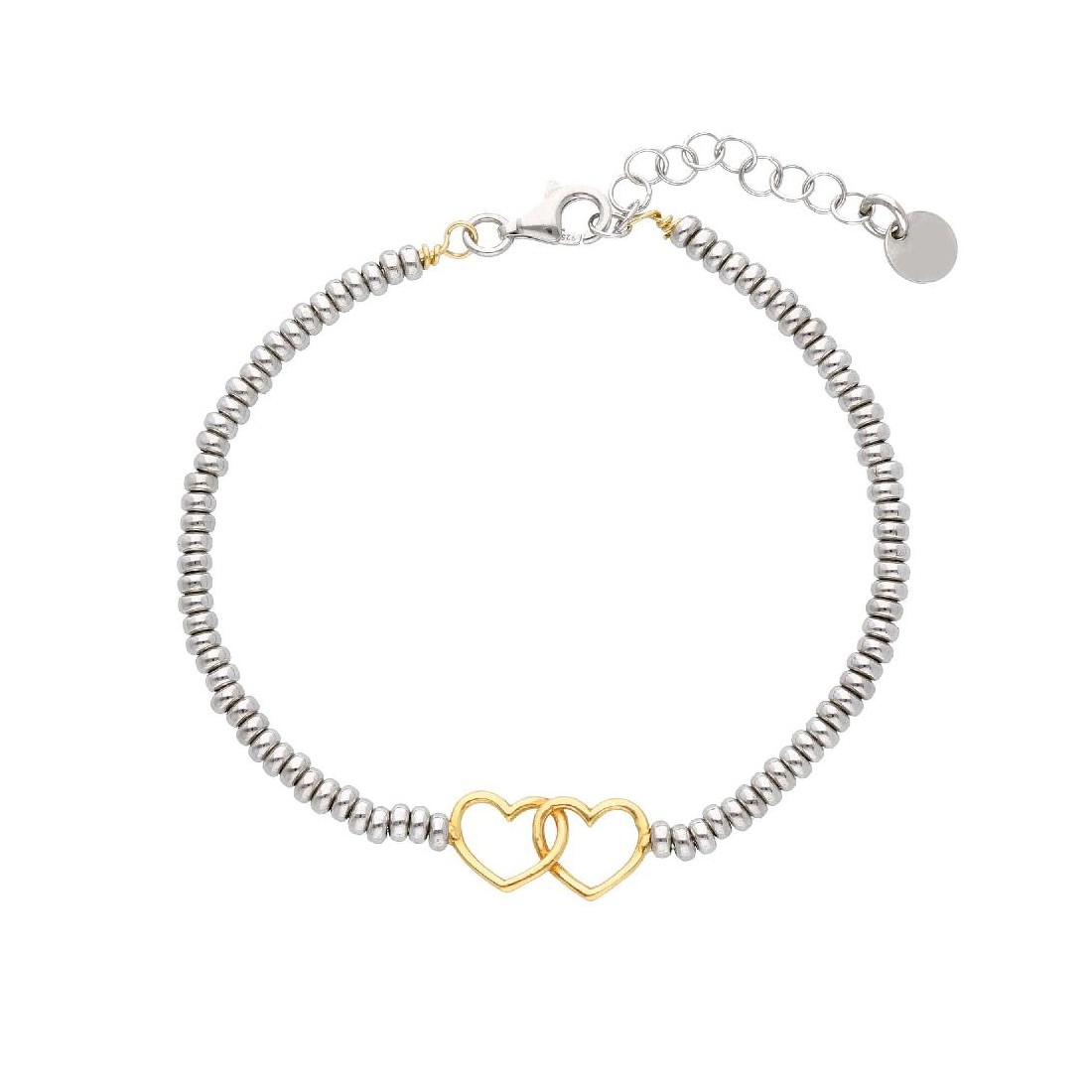 Bracciale in argento bicolore 925/ooo con cuore