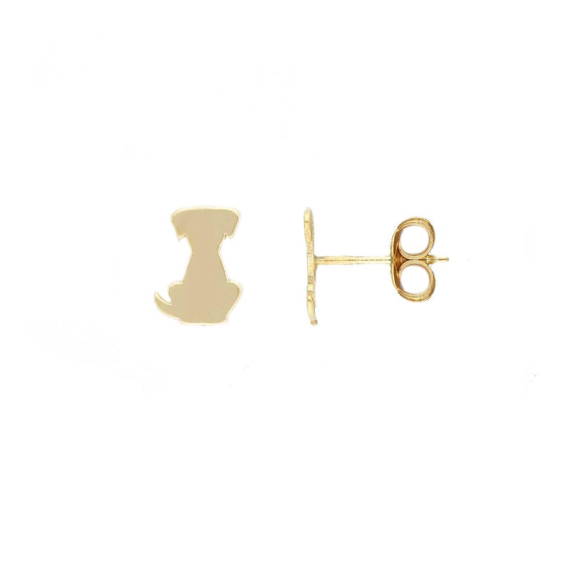 Orecchini lobo in argento dorato 925/ooo con cane