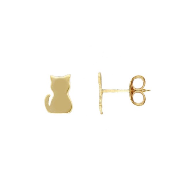 Orecchini lobo in argento dorato 925/ooo con gatto