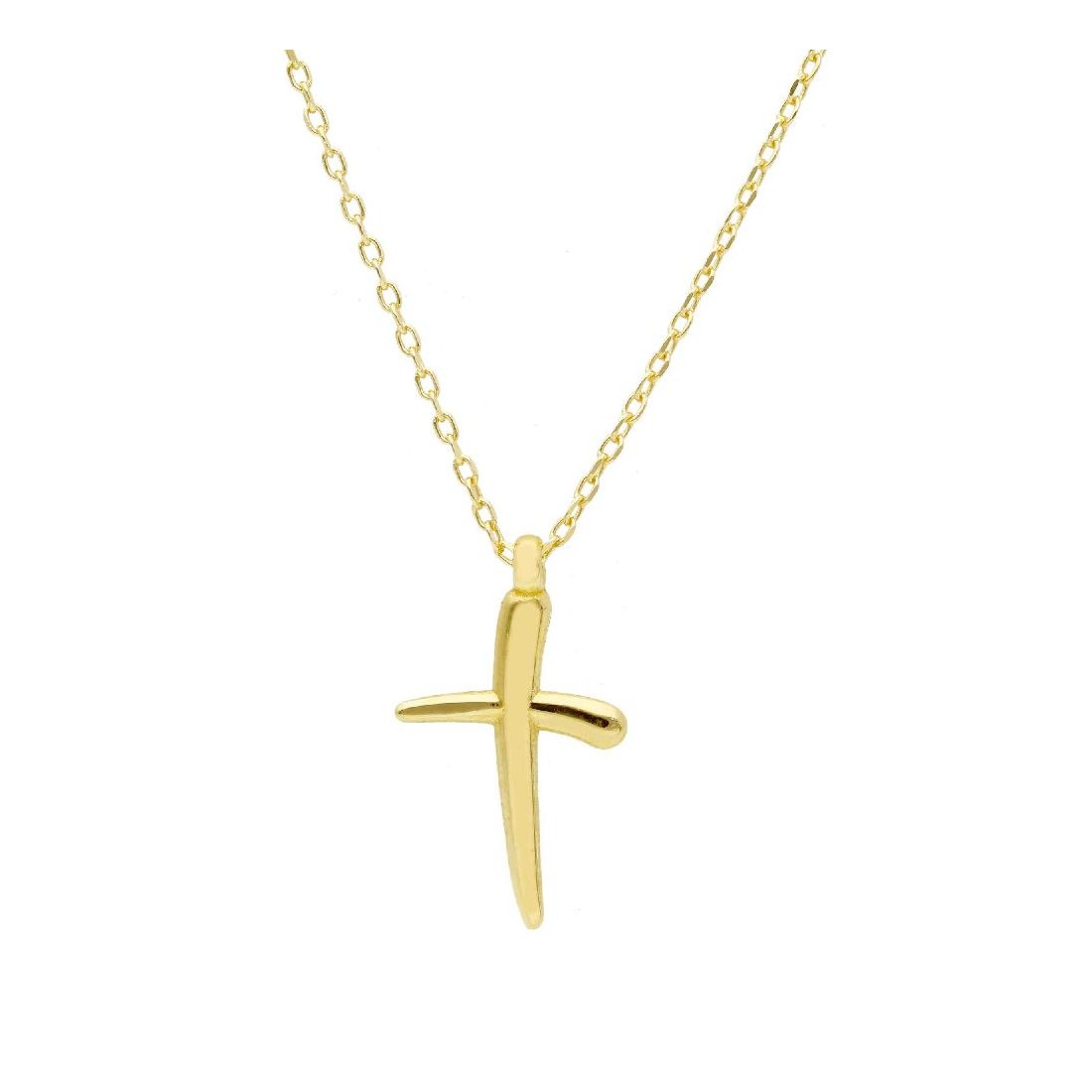 Girocollo in argento dorato 925/ooo con croce