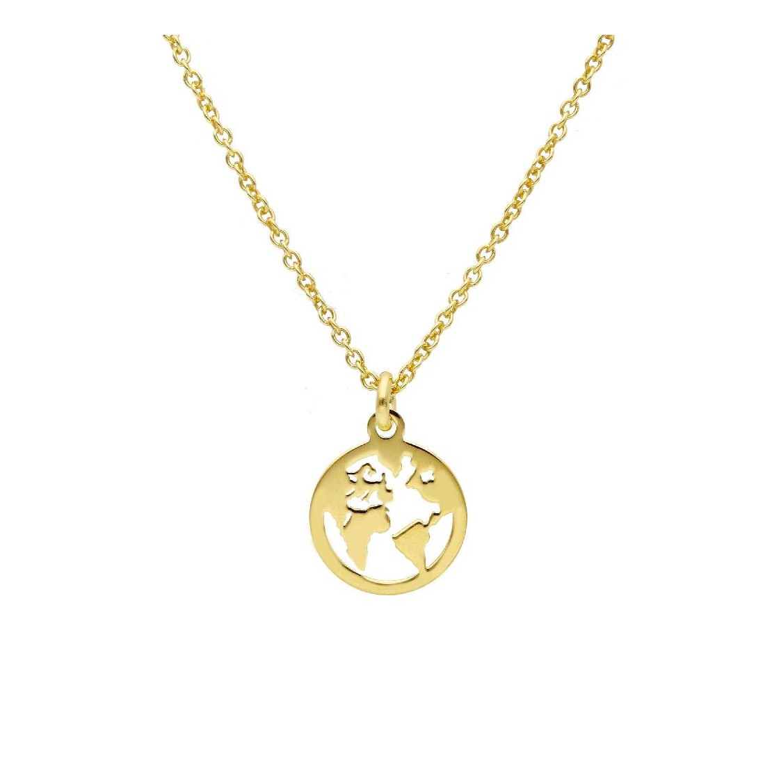 Girocollo in argento dorato 925/ooo con mondo