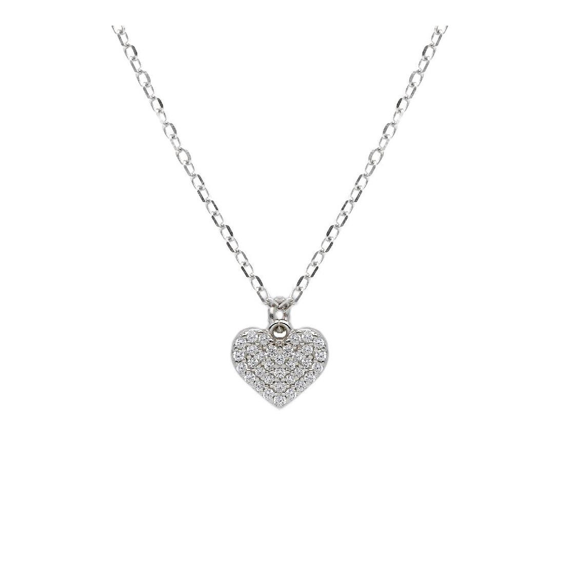 Girocollo in argento 925/ooo e zirconia cubica con cuore