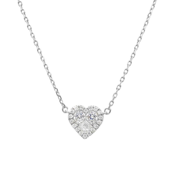 Girocollo in argento 925/ooo e zirconia cubica con cuore