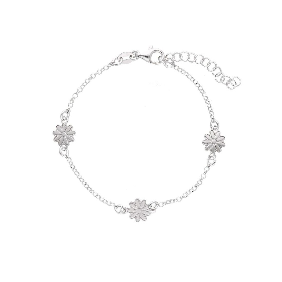 Bracciale in argento 925/ooo con margherita