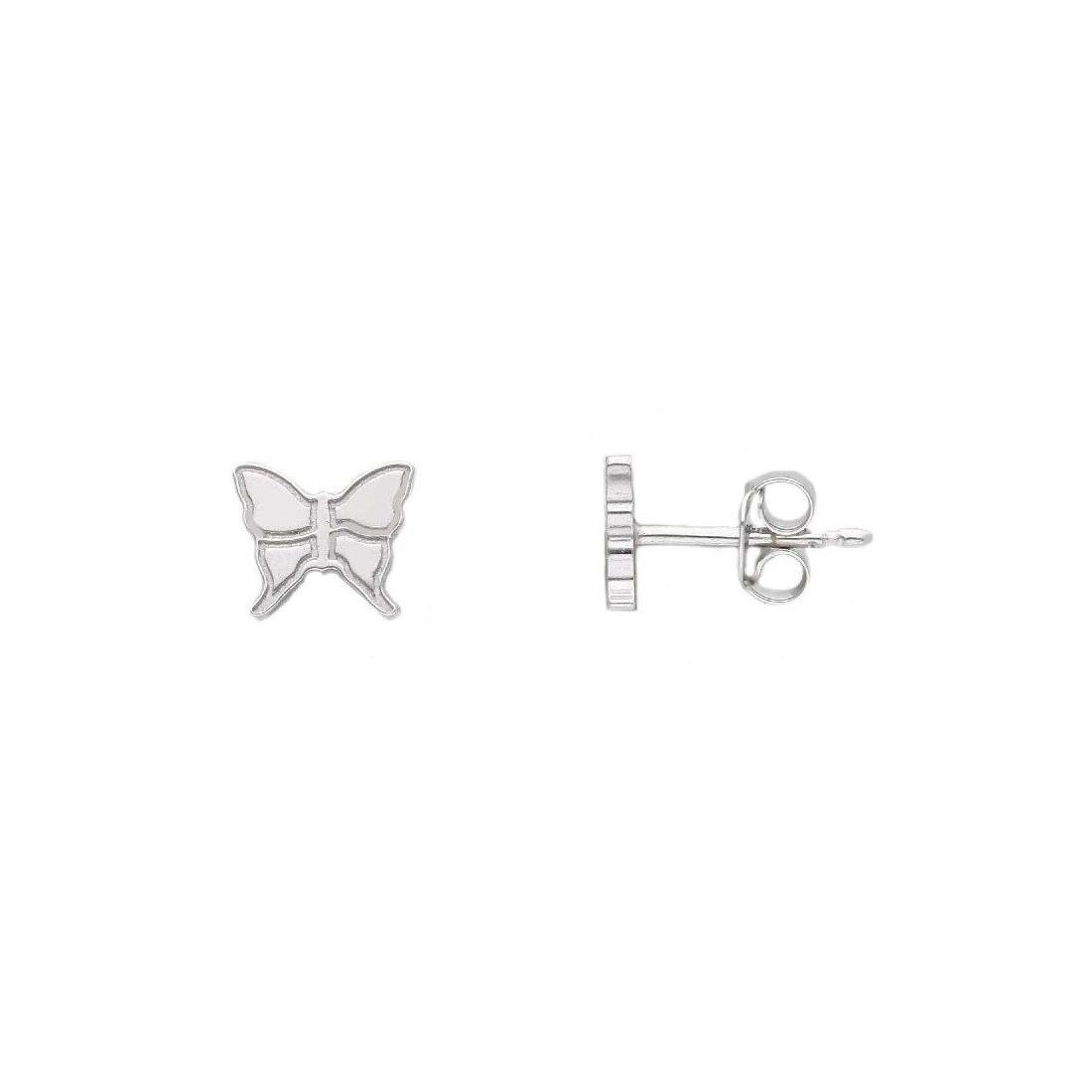 Orecchini lobo in argento 925/ooo con farfalla