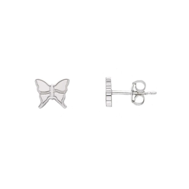 Orecchini lobo in argento 925/ooo con farfalla