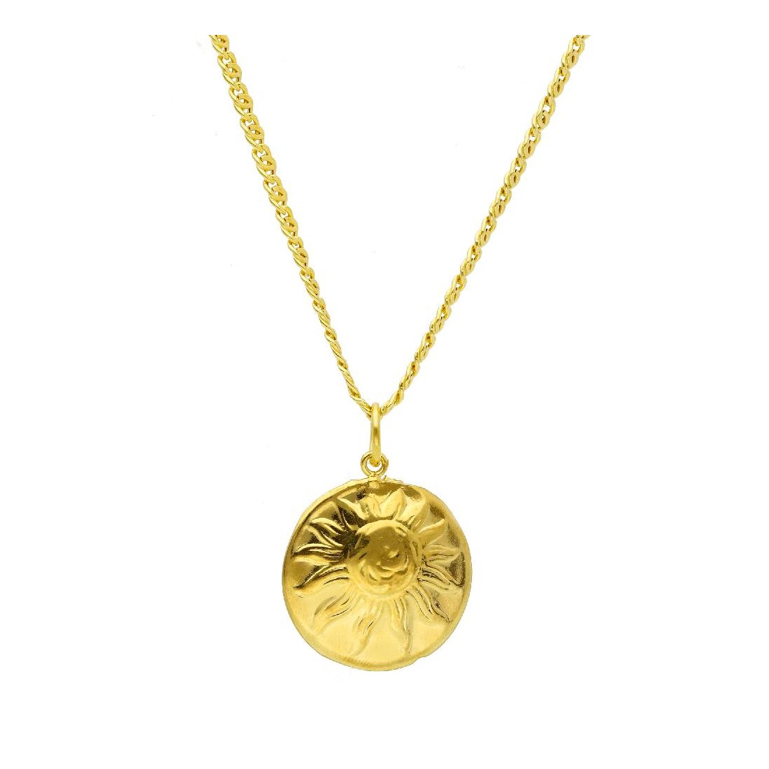 Girocollo in argento dorato 925/ooo con sole e luna