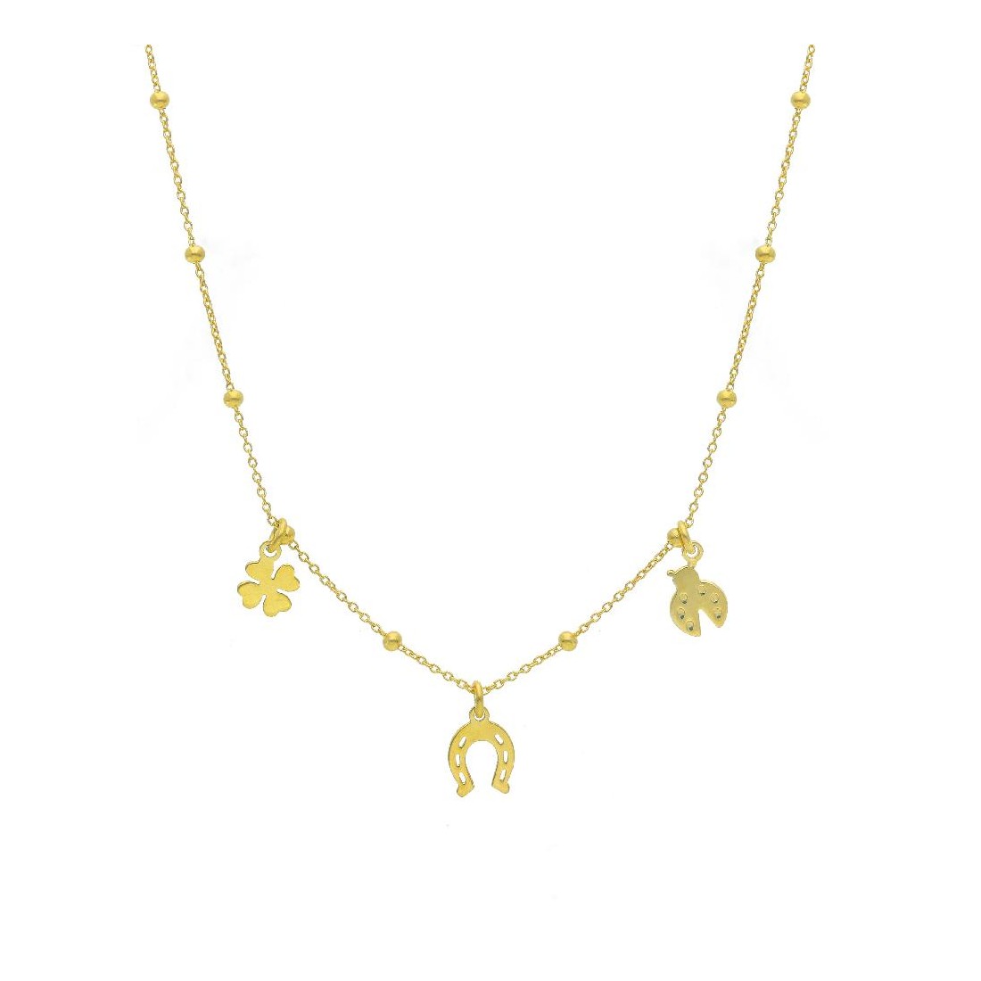 Girocollo in argento dorato 925/ooo con charms