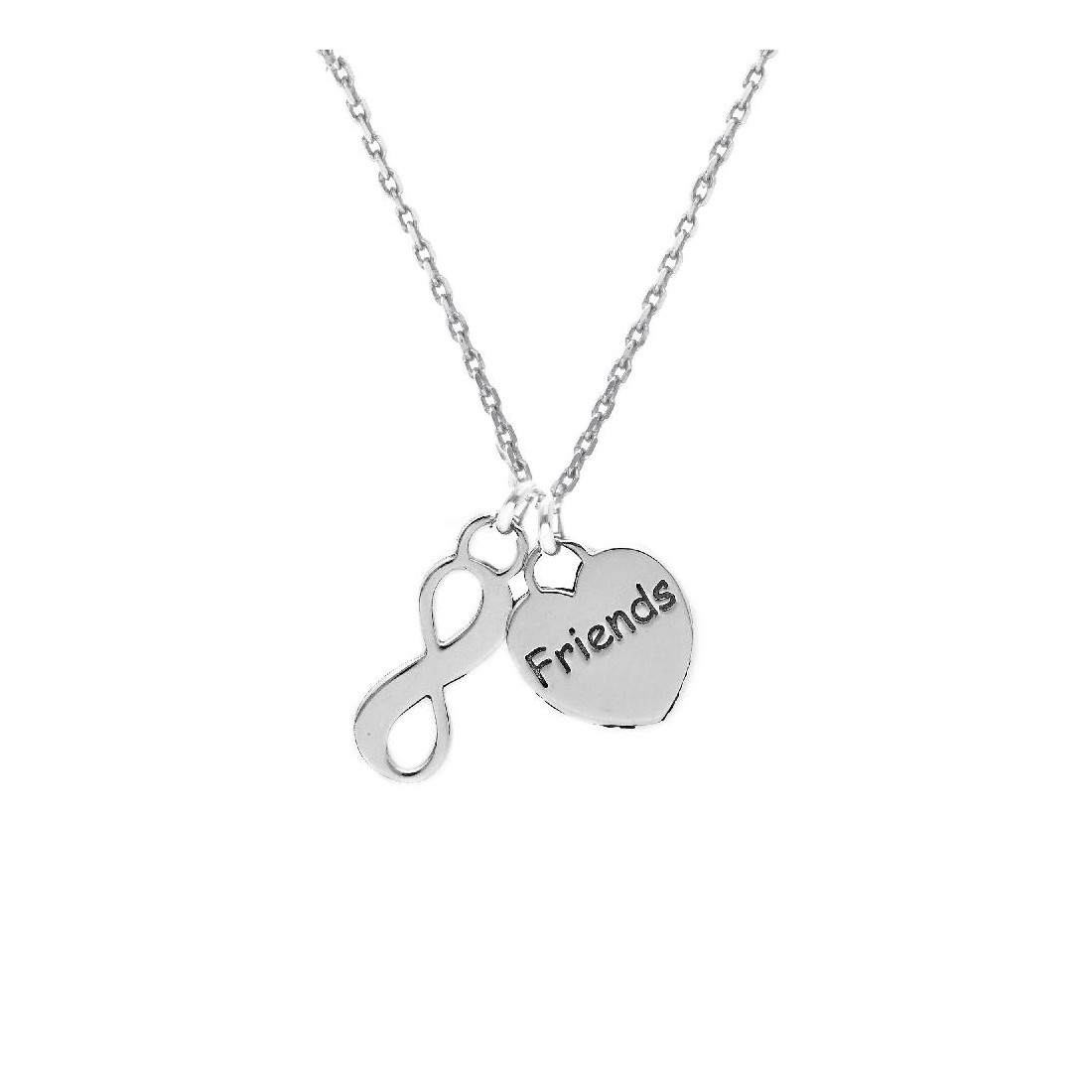Girocollo in argento 925/ooo con cuore e infinito