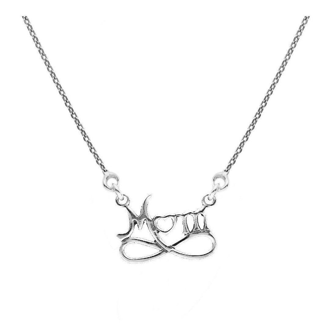 Girocollo in argento 925/ooo con mom e infinito
